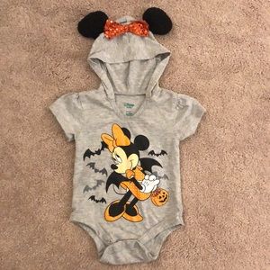 Disney Baby girl Halloween Minnie ear hood onesie